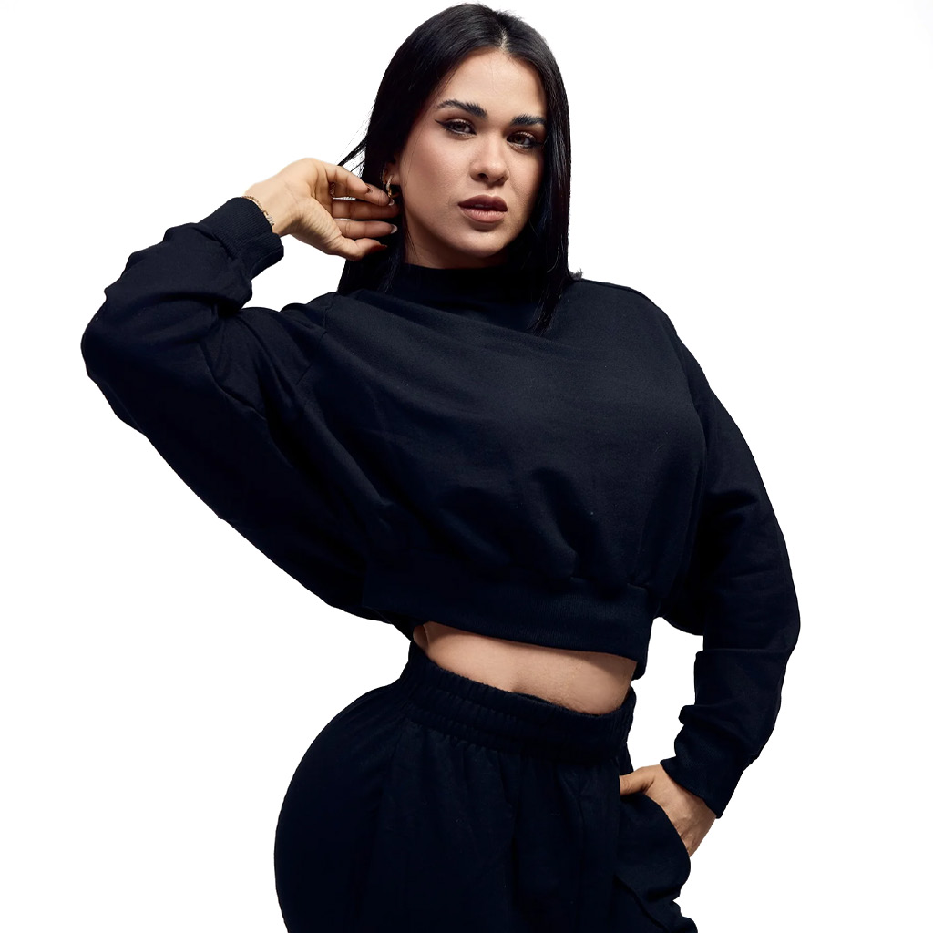 Pullover crop Nica FEM Negro KY014/26